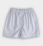 Mid Blue & White Fine Pinstripe Cotton Poplin Boxer Shorts