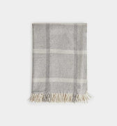 Mid Grey Pane Check Cashmere Shawl