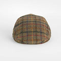 Moss Green, Yellow, Red, Green & Orange Check Wool Tweed Flat Cap