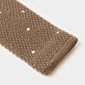 Natural & White Spot Knitted Cashmere Tie