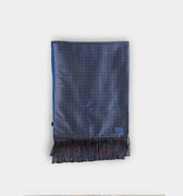 Navy & Blue Diamond Square Silk & Cashmere Scarf