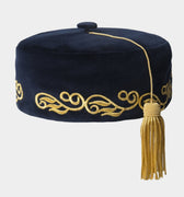 Navy Blue Luxury Smoking Cap