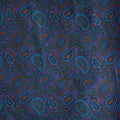 Navy & Green Paisley Silk & Cashmere Scarf