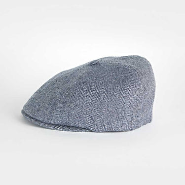 Navy Herringbone Silk Toni Cap