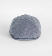 Navy Herringbone Silk Toni Cap