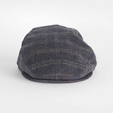 Navy Loden Check Wool & Alpaca Harlem Cap