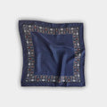 Navy Small Bean Silk Pocket Square