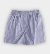 Navy Stripe Cotton Poplin Boxer Shorts