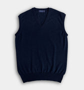 Navy V - Neck Cashmere Slipover