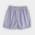 Navy & White Bengal Stripe Cotton Poplin Boxer Shorts