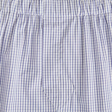 Navy & White Large Graph Check Cotton Poplin Boxer Shorts