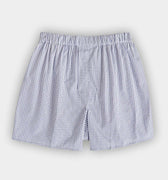 Navy & White Large Graph Check Cotton Poplin Boxer Shorts