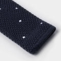 Navy & White Spot Knitted Cashmere Tie