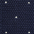 Navy & White Spot Knitted Silk Tie