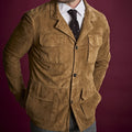 Nut Brown Four Pocket Suede & Cashmere Chanti Jacket