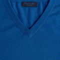 Ocean Blue V - Neck Cashmere Sweater