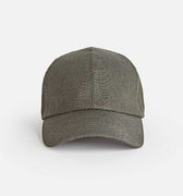 Olive Green Hopsack Linen Baseball Cap