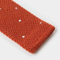 Orange & White Spot Knitted Cashmere Tie