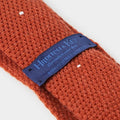 Orange & White Spot Knitted Cashmere Tie