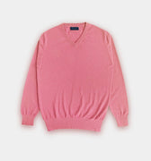 Pink V - Neck Cashmere Sweater