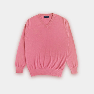 Pink V - Neck Cashmere Sweater