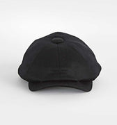 Plain Black Cashmere Made In England Gatsby Cap