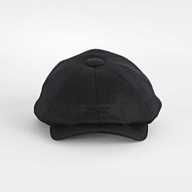 Plain Black Cashmere Made In England Gatsby Cap