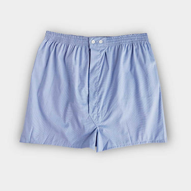 Plain Blue Blue End - on - End Cotton Boxer Shorts