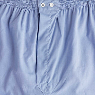 Plain Blue Blue End - on - End Cotton Boxer Shorts