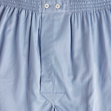 Plain Blue Cotton Poplin Boxer Shorts