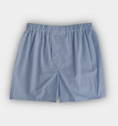 Plain Blue Cotton Poplin Boxer Shorts