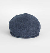 Plain Blue Denim Weave Wool Made In England Flat Cap