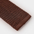 Plain Brown Knitted Silk Tie