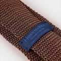 Plain Brown Knitted Silk Tie