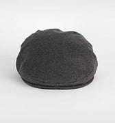 Plain Charcoal Grey Wool Loden Harlem Cap