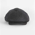 Plain Charcoal Grey Woollen MIE Loden Gatsby Cap