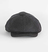 Plain Charcoal Grey Woollen MIE Loden Gatsby Cap