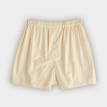 Plain Cream Cotton Poplin Boxer Shorts