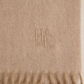 Plain Cream Wide Width Pure Cashmere Scarf