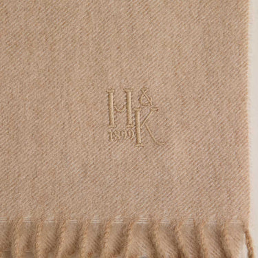 Plain Cream Wide Width Pure Cashmere Scarf