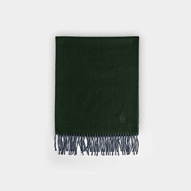 Plain Dark Green Wide Width Pure Cashmere Scarf