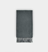 Plain Dark Grey Narrow Width Pure Cashmere Scarf