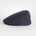 Plain Dark Navy 100% Linen Flat Cap