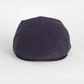 Plain Dark Navy 100% Linen Flat Cap