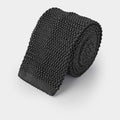 Plain Dark Navy Knitted Silk Tie