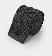 Plain Dark Navy Knitted Silk Tie