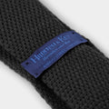 Plain Dark Nero Knitted Cashmere Tie