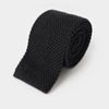 Plain Dark Nero Knitted Cashmere Tie