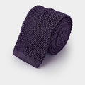 Plain Deep Purple Knitted Silk Tie