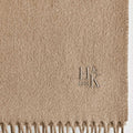 Plain Ecru Narrow Width Pure Cashmere Scarf